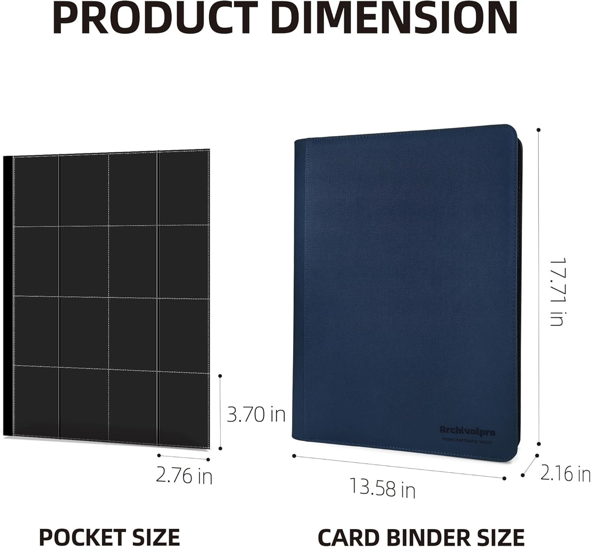 16 Pockets Premium Card Binder 1024 Cards Trading Card Binders Side Load Card Storage Display