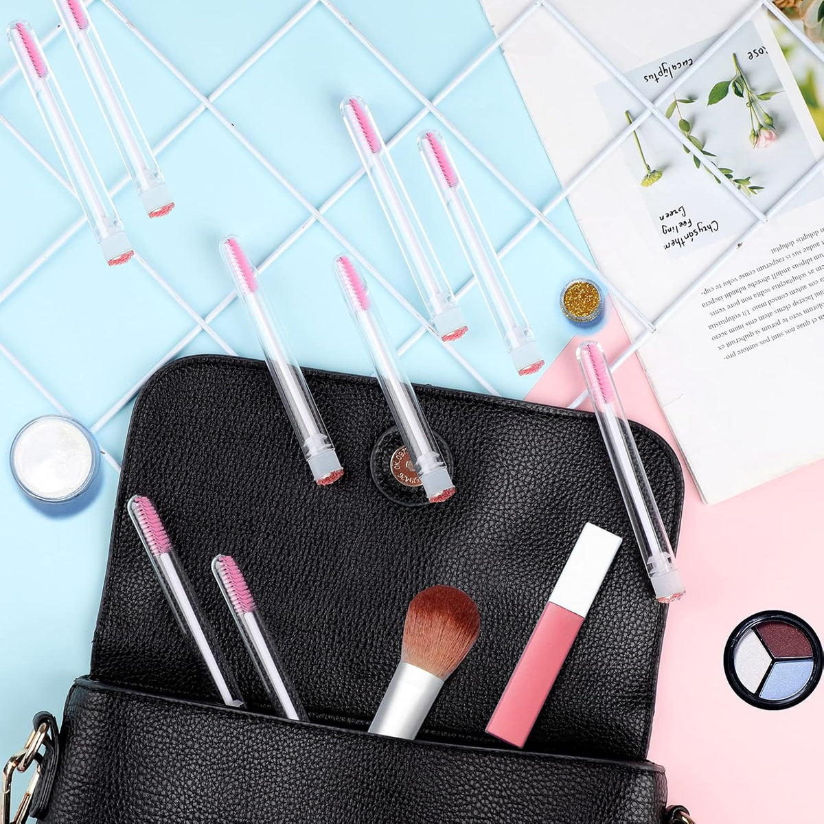 20pcs Eyelash brush Lash Wand Makeup tool Eyelash Extension supplies Cleaning brush Diamond Mascara