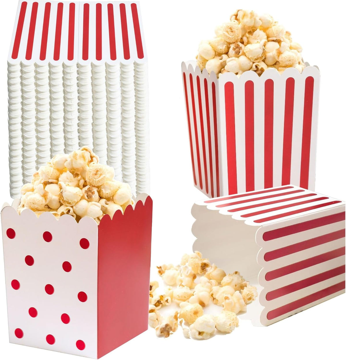Winoo Design 100 PK Mini Popcorn Boxes Bulk Paper Popcorn Bowl Containers Holders for Party, Movie