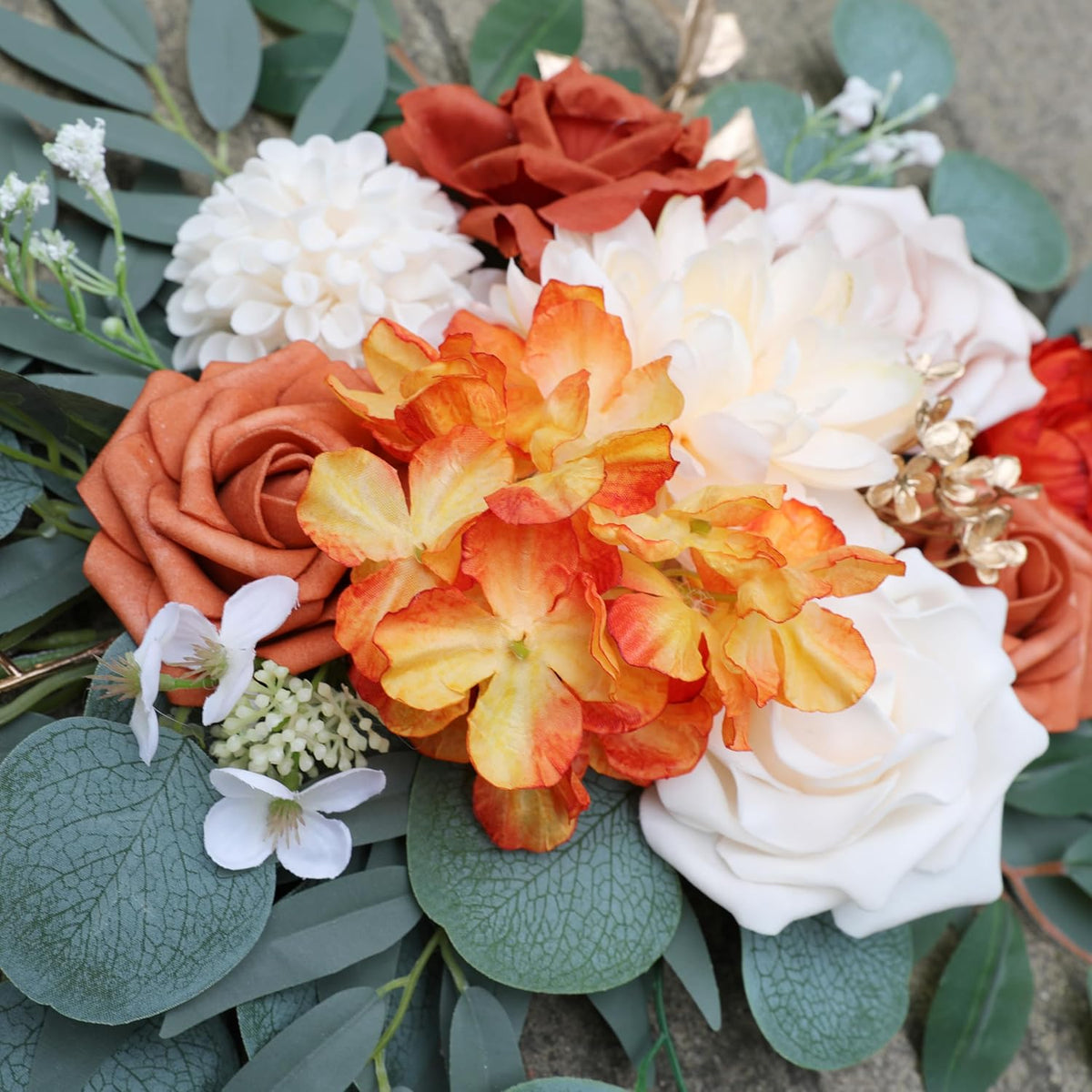 ponatia Wedding Arch Flowers (Pack of 2), Artificial Burnt Orange Wedding Flowers for Wedding