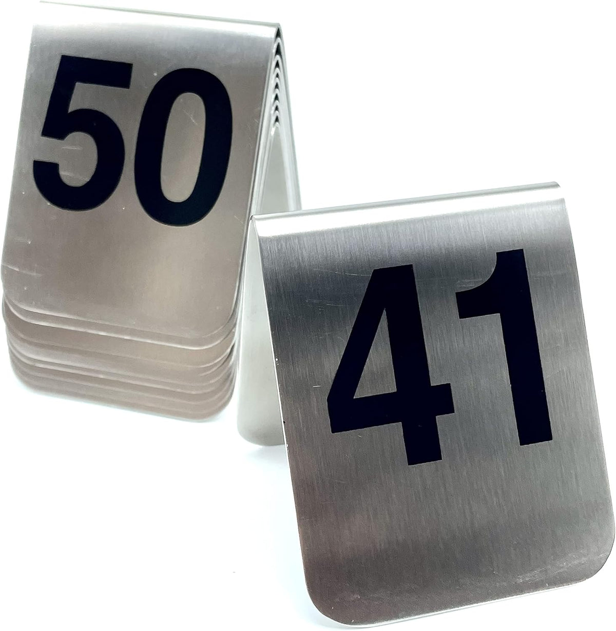 10 Pcs Metal Place Cards Stackable Tent Style Table Numbers，Place Card Holders for Celebration