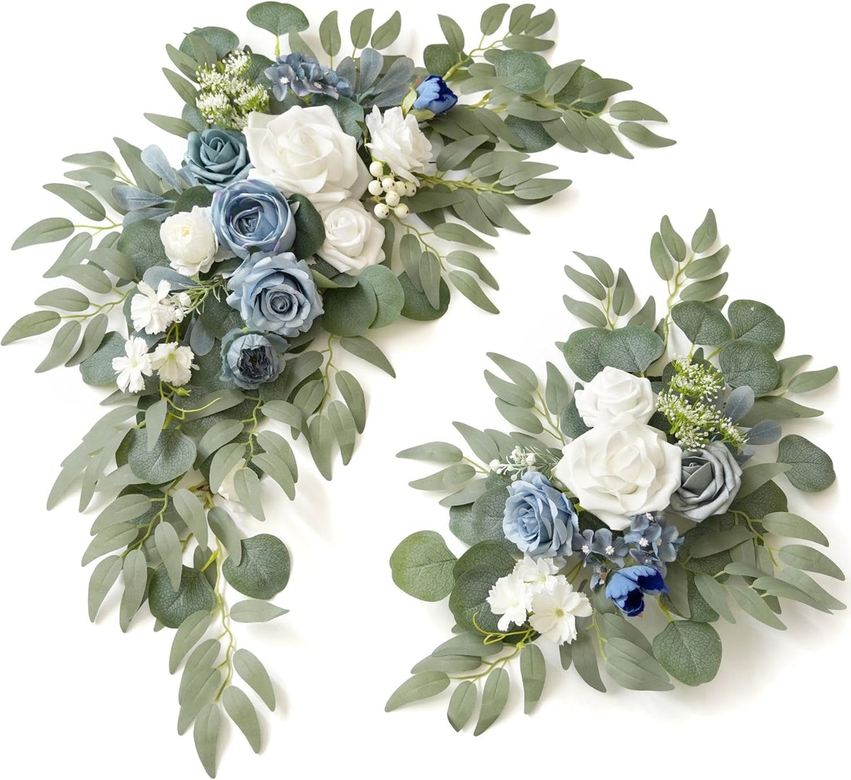 Wedding Sign Faux Flower Swag (Pack of 2) for Ceremony Party Reception Entrance Floral Decor Wall