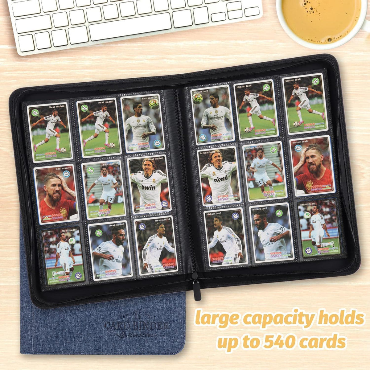 Trading Card Binder, Card Collection Binder with 540 Side Loading Pockets, 9 Pocket Album Folder