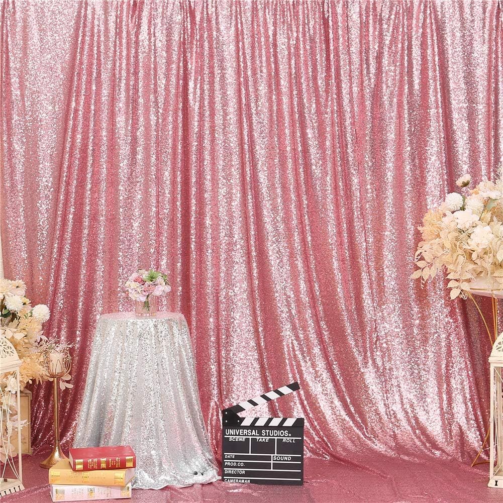 Eternal Beauty Fuchsia Pink Sequin Backdrop, 20x10 Ft Glitter Background Curtains for Shimmer