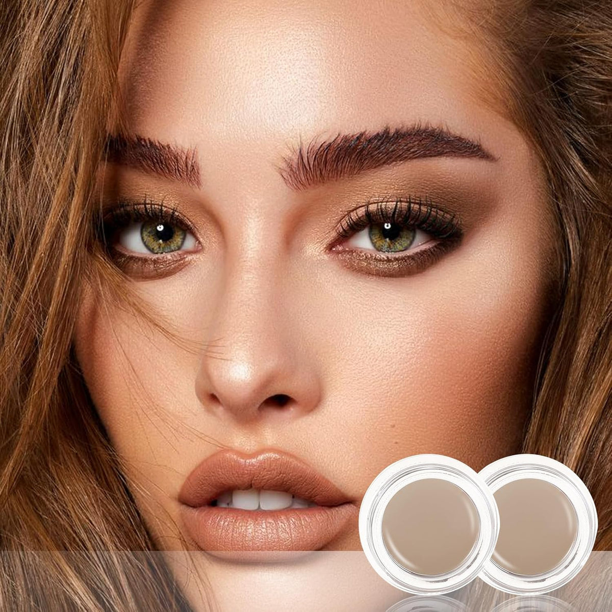 Boobeen 2 Pcs Eyebrow Pomade Cream, Waterproof Brow Pomade Gel High Pigmented Long-lasting for
