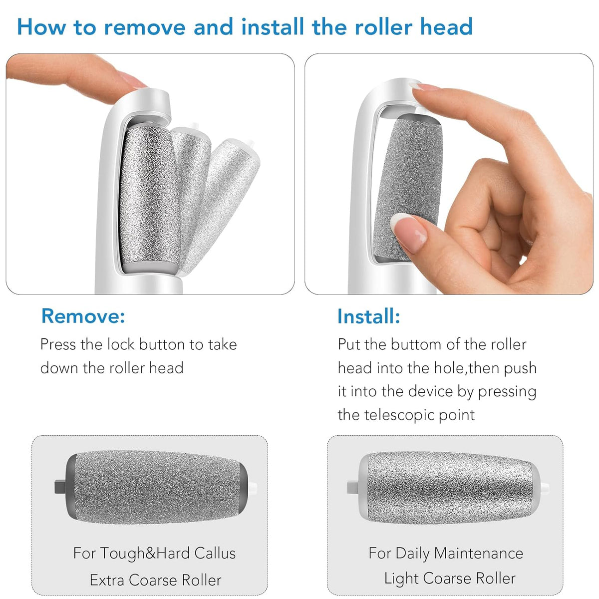 Electric Callus Remover for Feet, Professional Pedicure Kit Foot Scrubber for Dry, Dead, Cracked