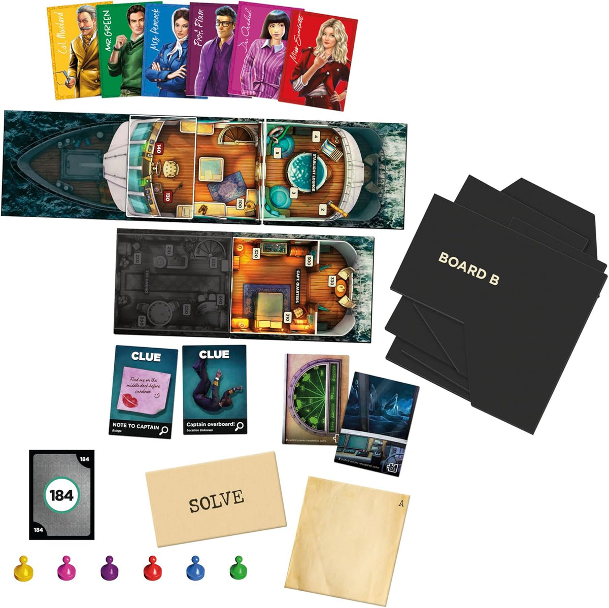 Hasbro Gaming Clue Board Game Sabotage on The High Seas, Escape Room Game, Murder Mystery Games