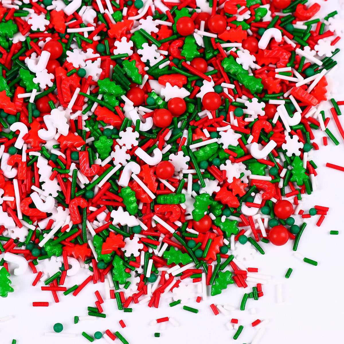 Edible Christmas Sprinkles for Cookies, Red and Green Sprinkle, Christmas Jimmies Sprinkles, Tree