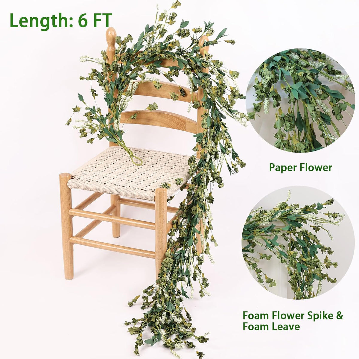 Mizii Fall Garland Artificial Flower Garlands 6 Feet Fake Wildflower Floral Garland Hanging Vines