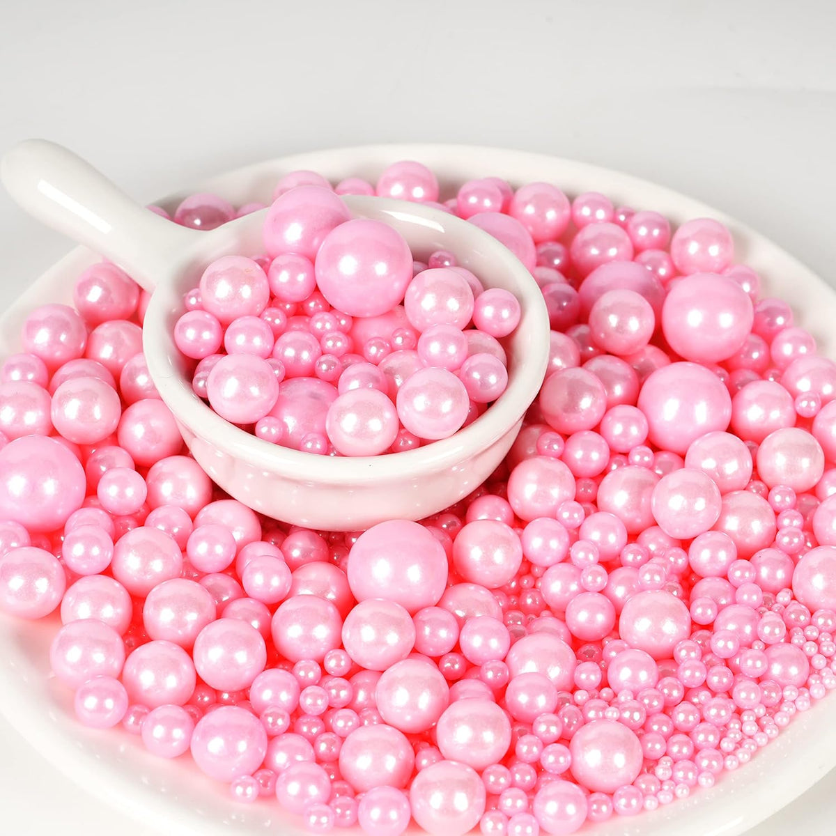 Kasvan Pink Pearl Sugar Sprinkles - Edible Candy Pearls 130g/4.58 Oz, Mix Size, Baking Cake