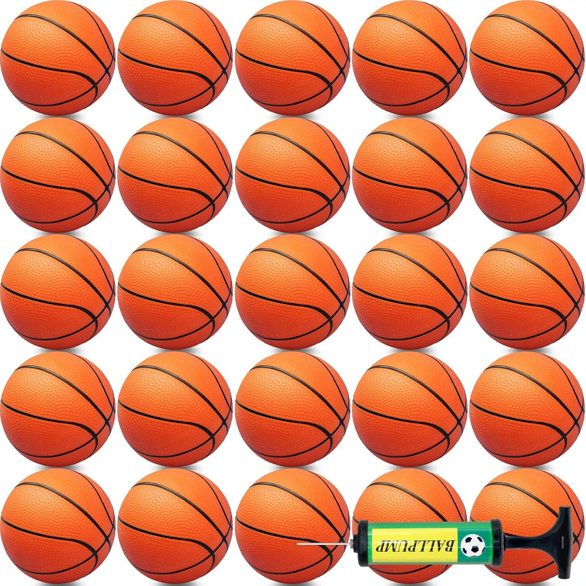 15Pcs 6" Mini Basketball Balls Bulk Small Basketball Set with Pump, PVC Small Basketball for Over
