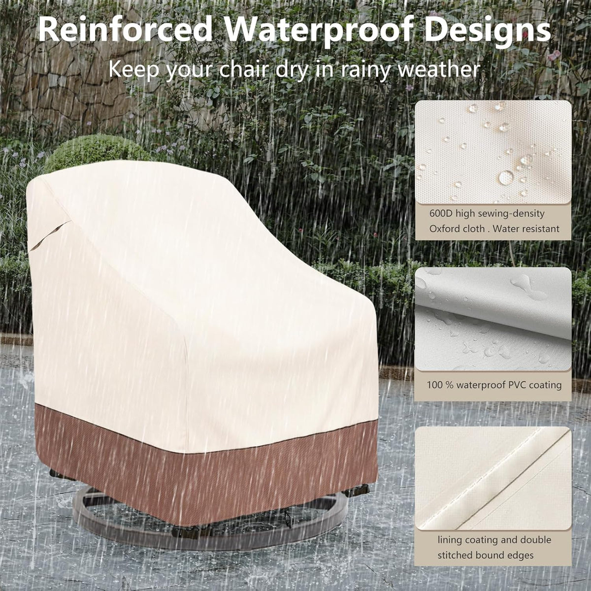 Outdoor Swivel Chair Cover 2 Pack,Outdoor Furniture Patio Chair Covers Waterproof Clearance,(33"W x