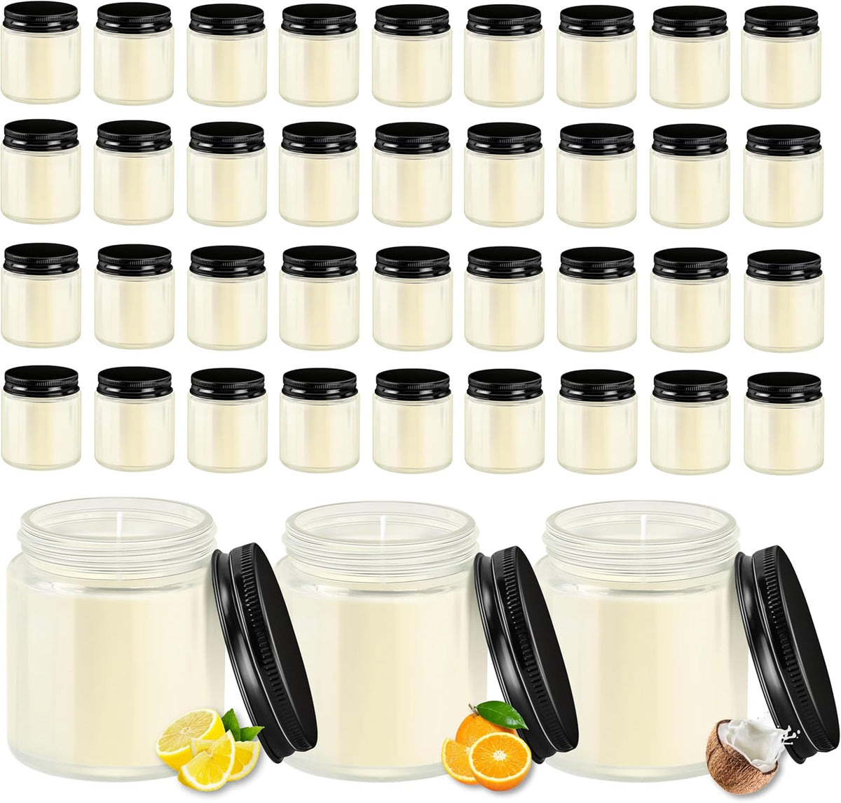ACITHGL 36 Pcs 4oz Mini Mason Jar Candles Small Scented Candles Bulk Aromatherapy Ideal Souvenir
