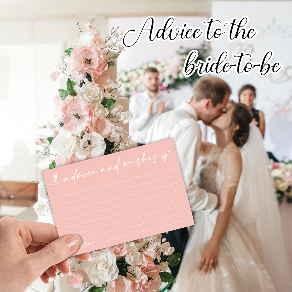 30 Advice & Wishes Cards - Peach Pink - Double Sided Fill-In Advice Cards For Bridal, Wedding