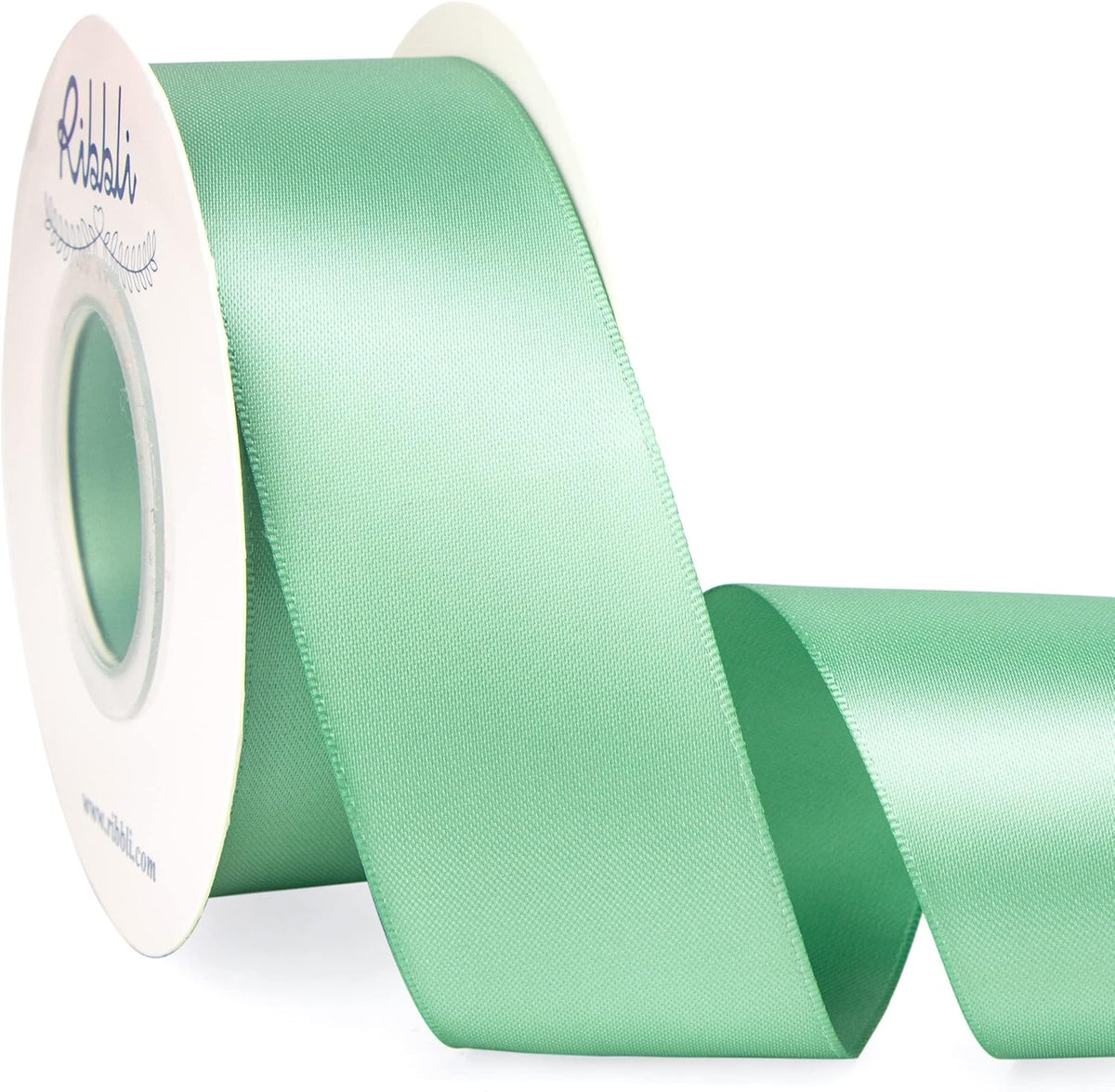 Ribbli Sage Green Satin Ribbon,Double Faced Satin 1-1/2 inch x Continuous 25 Yards,Use for Bows
