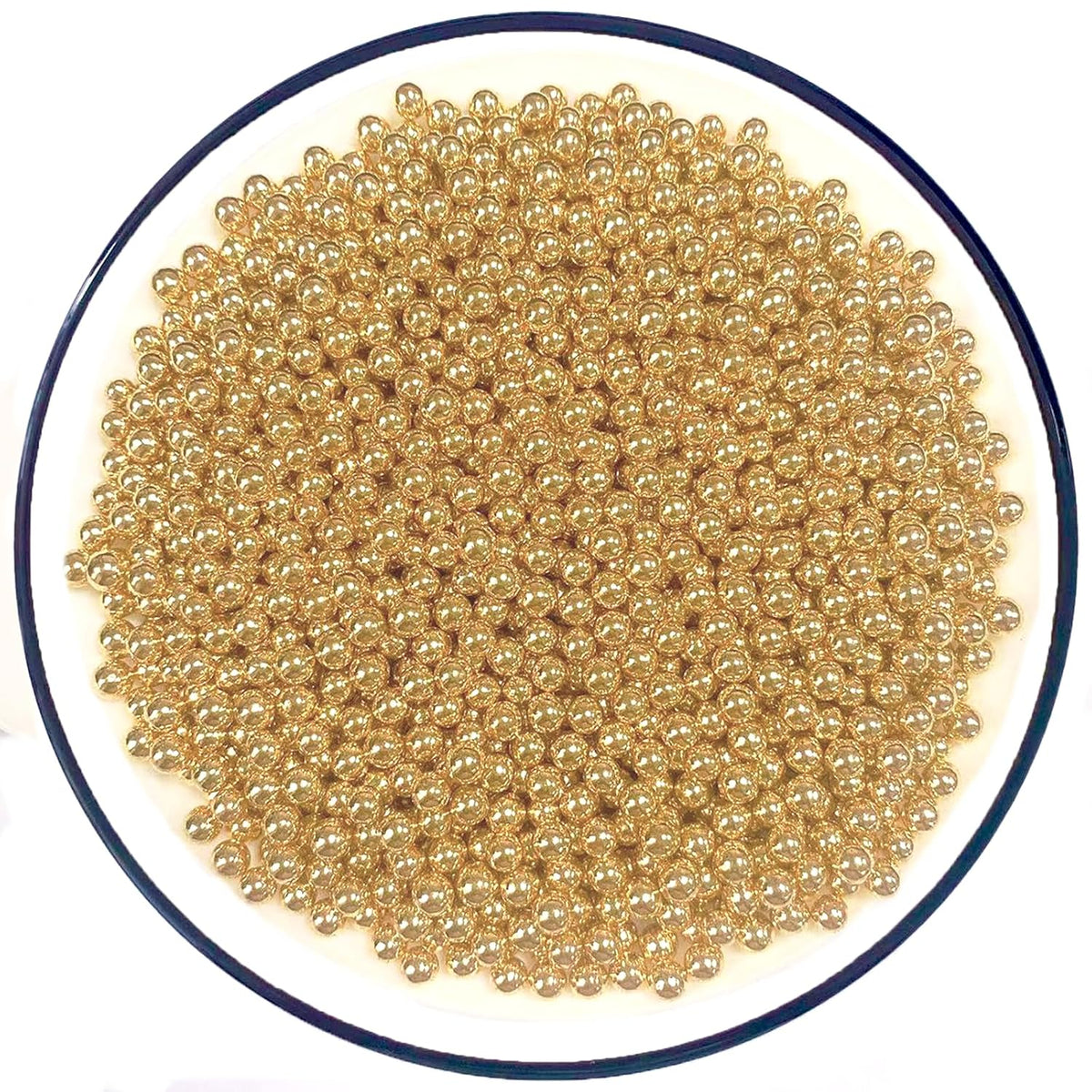 Sentovac 4mm Gold Pearl Sprinkles Edible Cake Decorating Sugar Candy Cookie Cake Cupcake Topper Ice