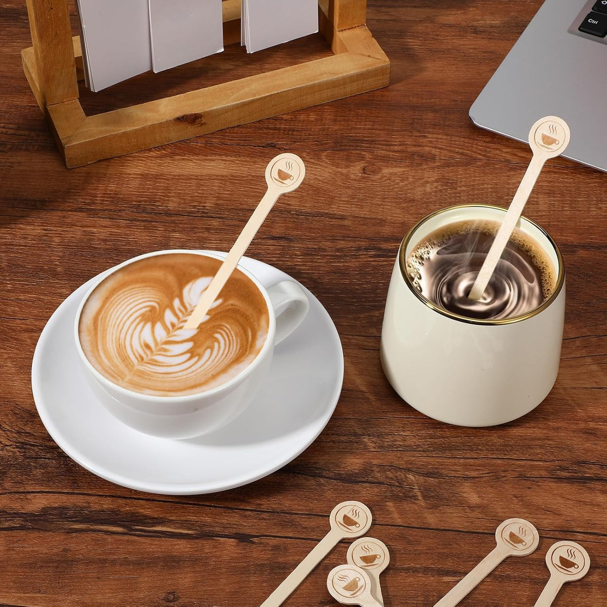 200Pcs Coffee Stirrers- 5.9 Inch Natural Wooden Coffee Stirrers With Round Ends, Disposable