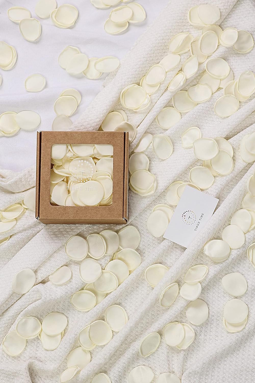TINGE TIME Silk Rose Petals Flower Petals for Wedding Flower Girl Basket Aisle Scatter Dinner Table
