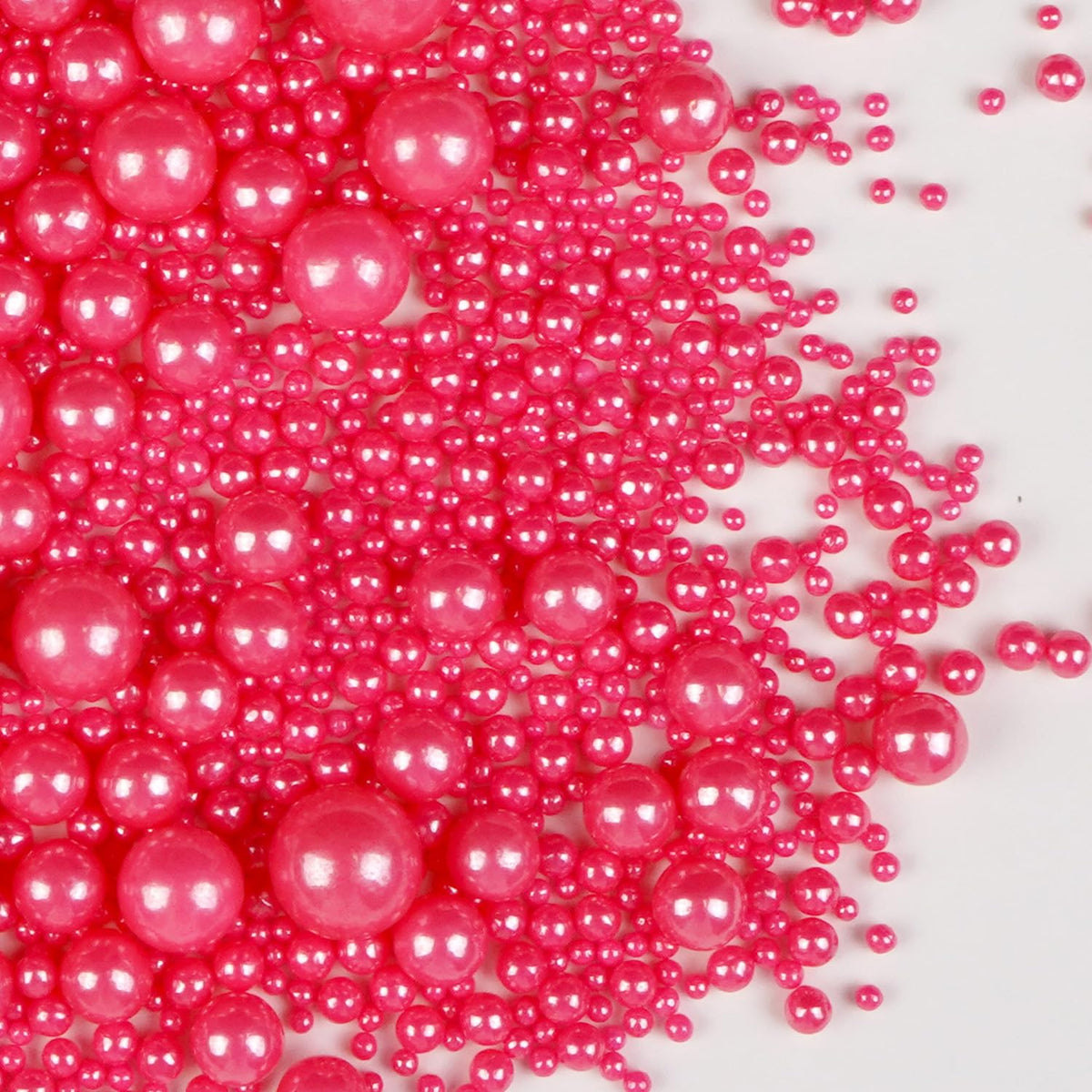 Deep Pink Pearl Sprinkles, Edible Candy Sugar Pearls, 150g/5.29oz, Pink Sprinkles for Cake