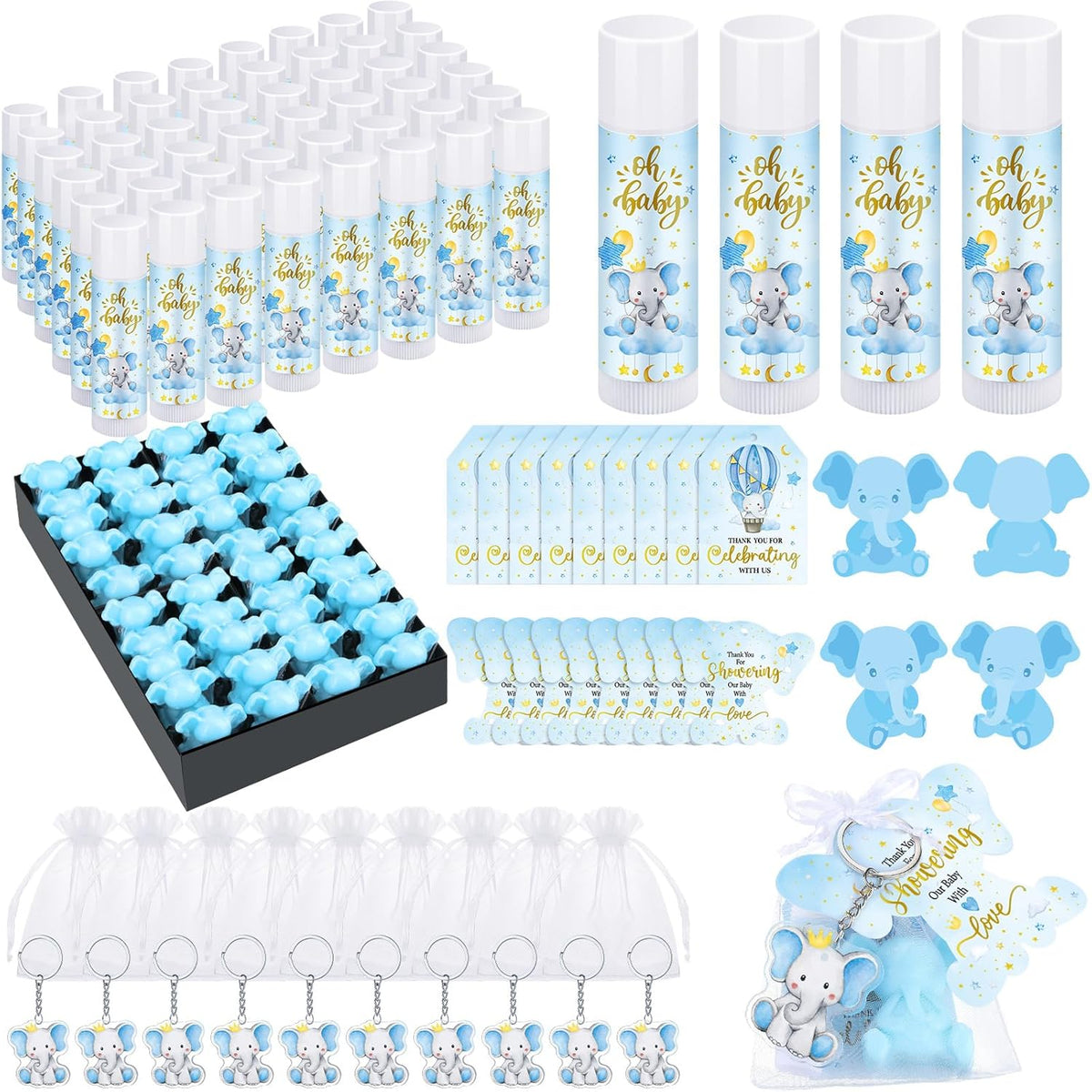 288 Baby Shower Favors Baby Shower Gifts Bulk Lip Balms Soaps Keychains Organza Bags Guest