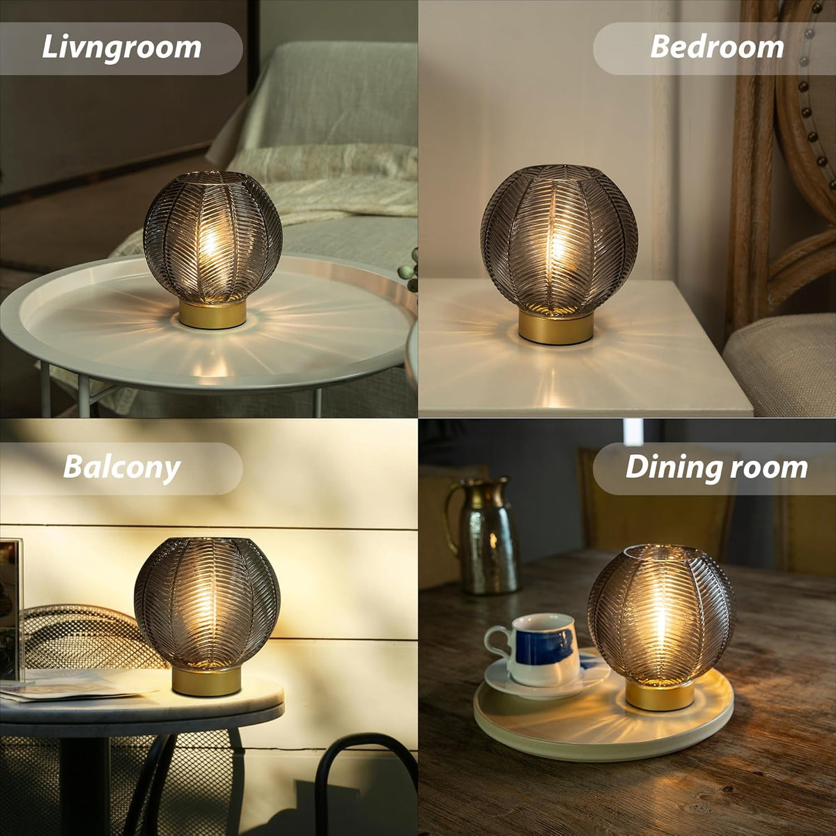 Battery Operated Lamp with Timer, Table Lamp Battery Powered, Small Cordless Bedside Lamp for