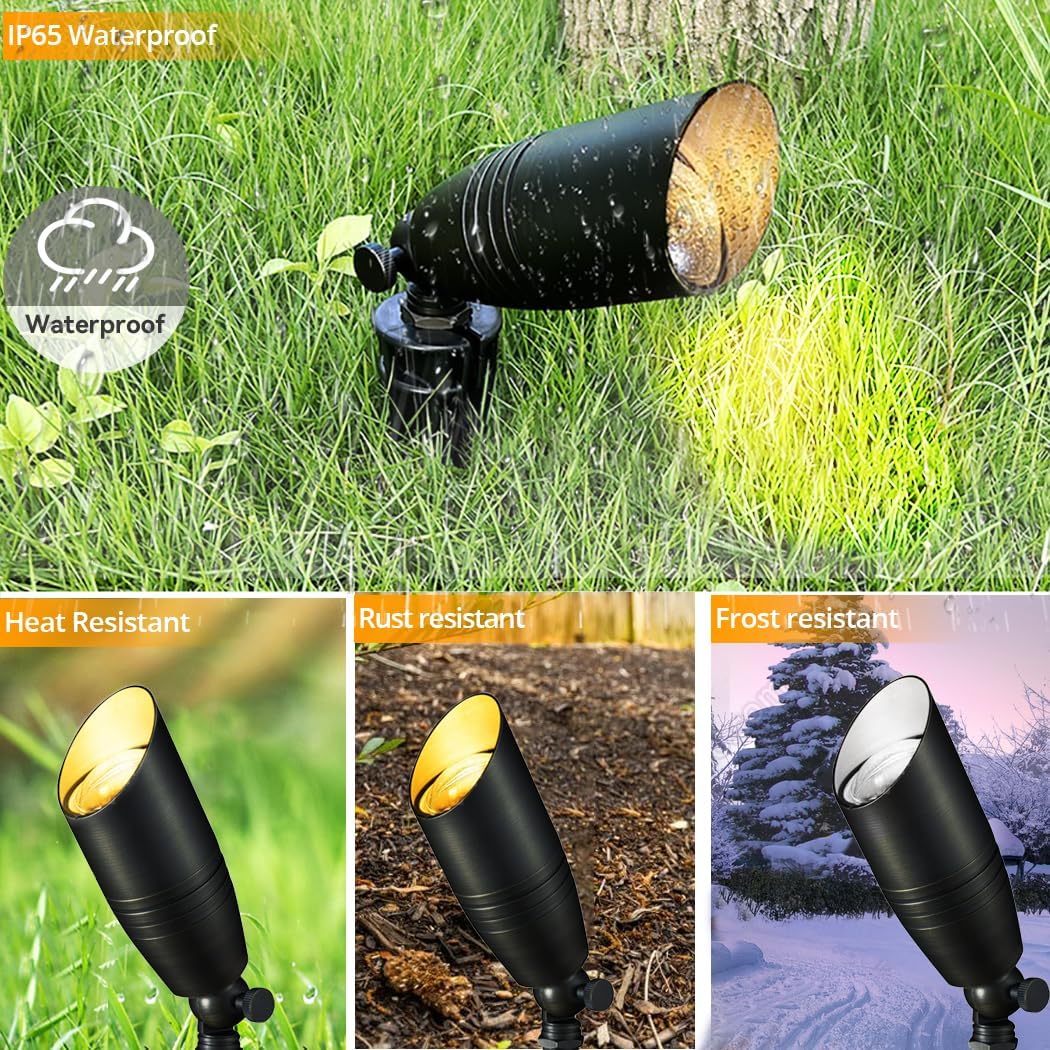 RGB Low Voltage Landscape Lights, 12V Color Changing Outdoor Spot Lights, Waterproof LED Garden