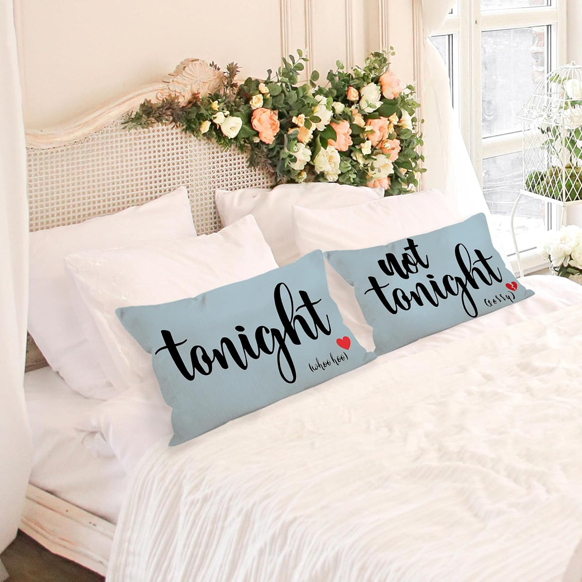 Mancheng-zi Bridal Gift,12x20 Pillow Cover,Bridal Shower Gifts,Funny Couples Reversible Linen