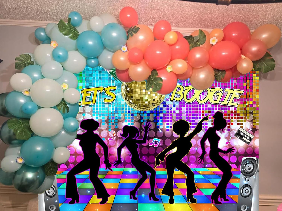 Disco Backdrop 7 x 5 ft Retro Glow Party 70s 80s 90s Theme Stage Dance Background Disco Party