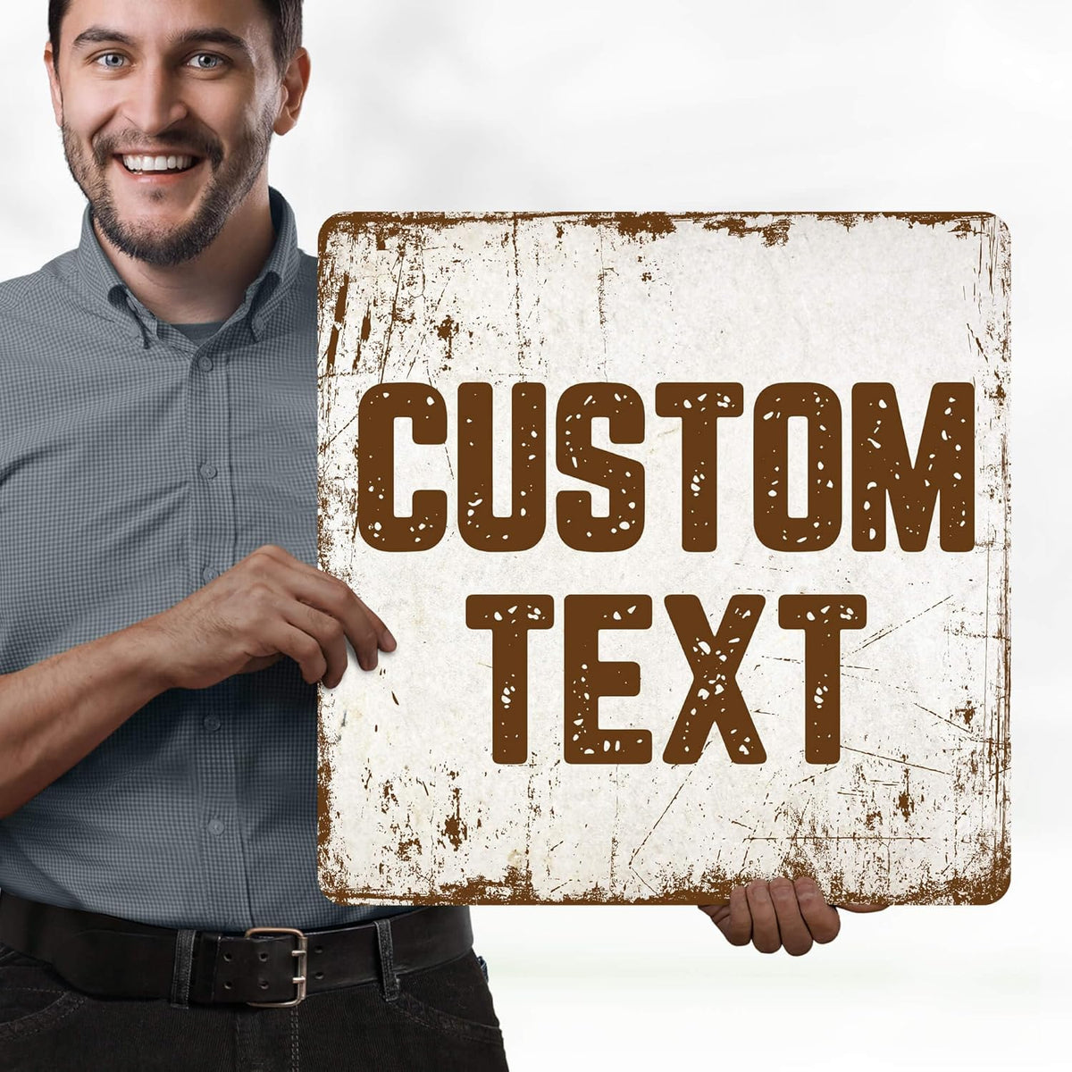 Custom Sign, Custom Street Sign, 11 Font Colors, 13 Font Styles, 4 Hole Options, 22 Sizes, 18x18