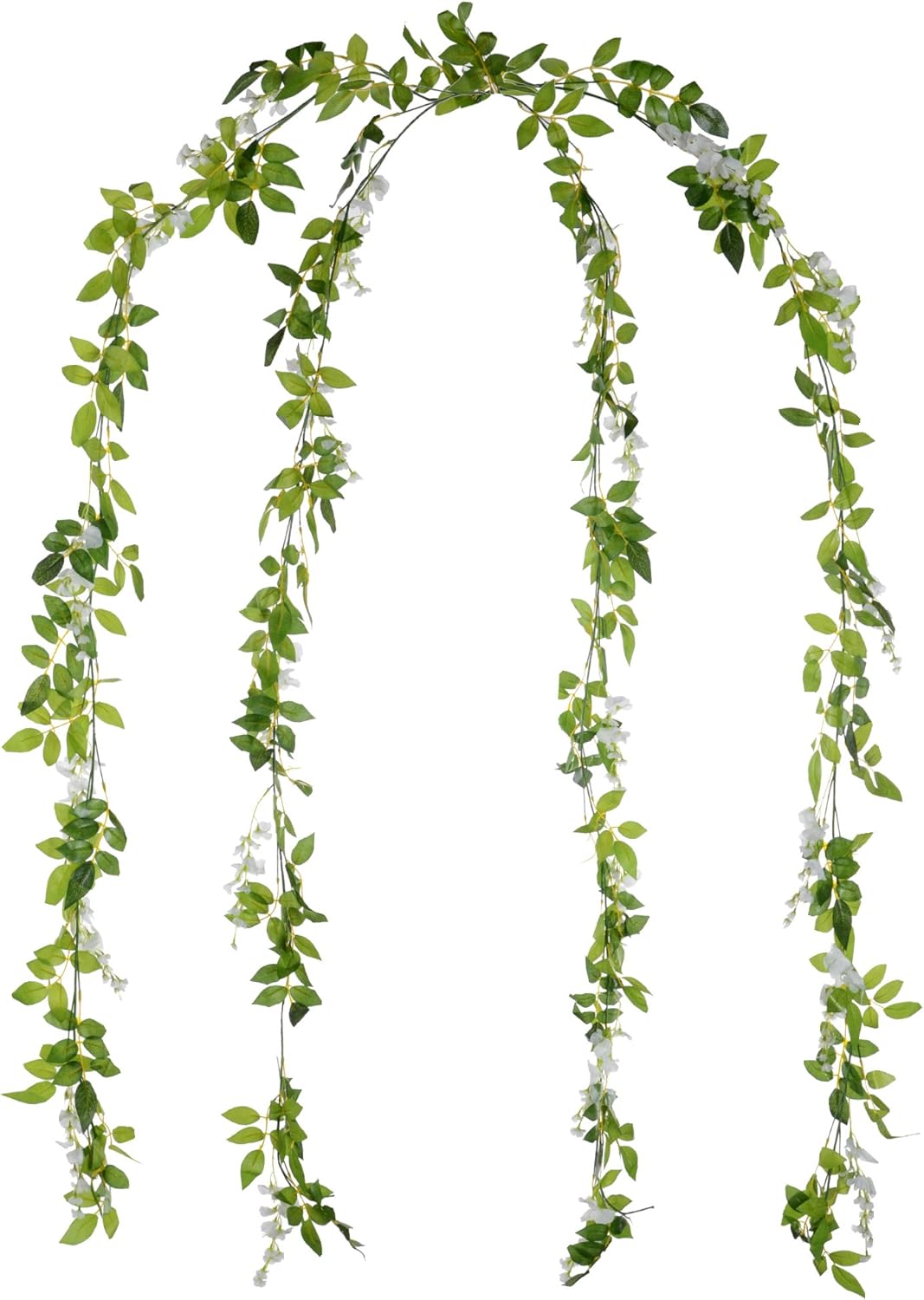 DearHouse 4Pcs 6.6Ft/Piece Artificial Flowers Silk Wisteria Garland Artificial Wisteria Vine Rattan