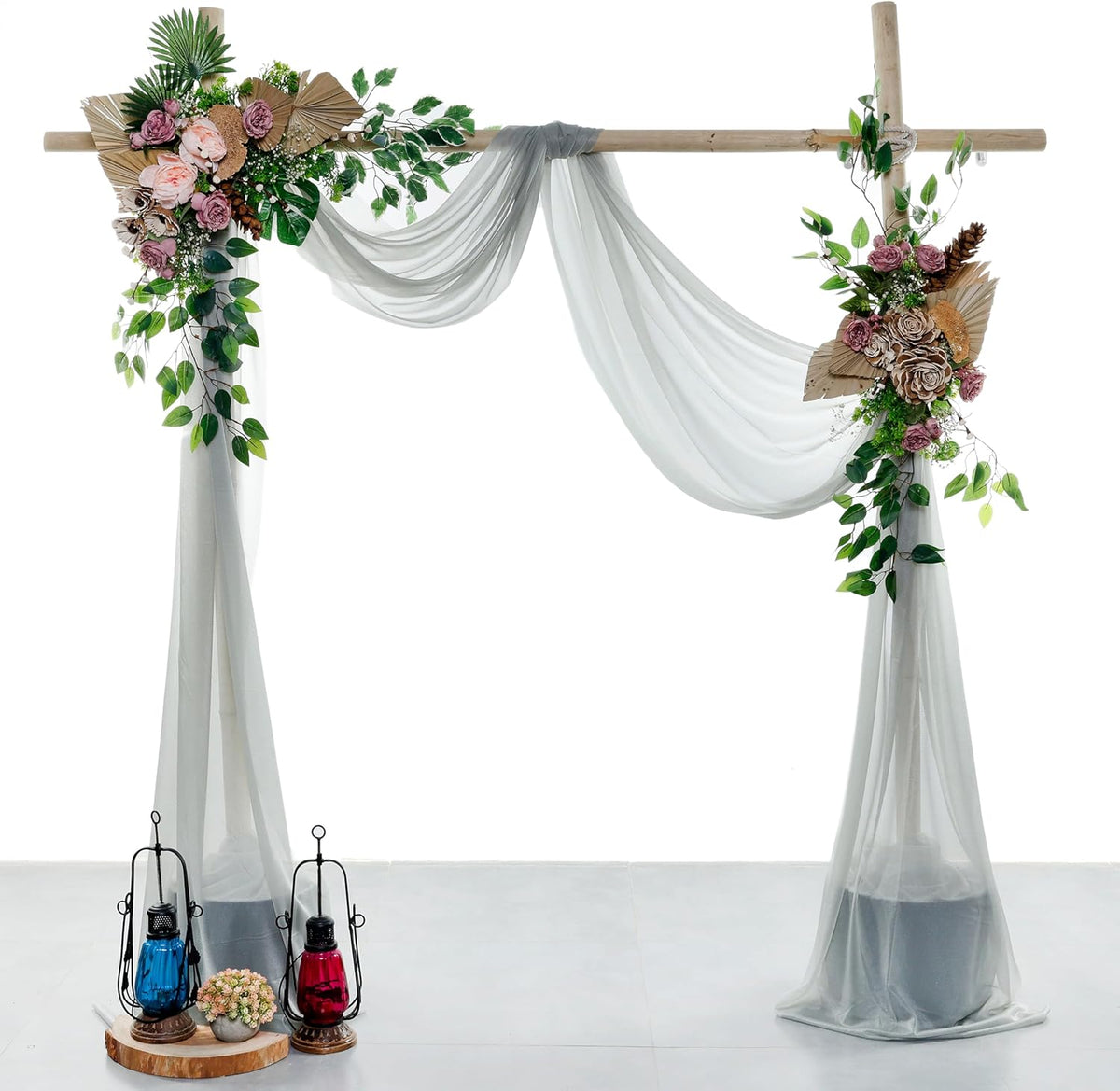 VDS Pack of 1 Panel (30 Inch X 50 Feet) Wedding Arch Draping Fabric Sheer Chiffon Fabric Drapery