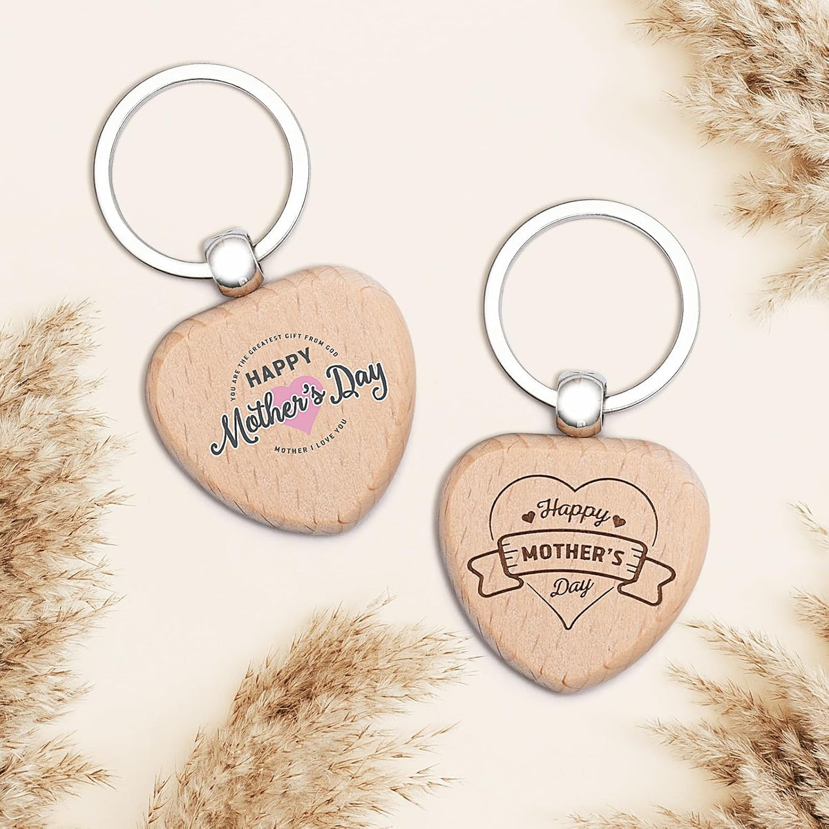 Custom Engraved Wooden Keychain 1-1000Pcs, Personalized Wood Keychains Bulk, Customized Your LOGO &