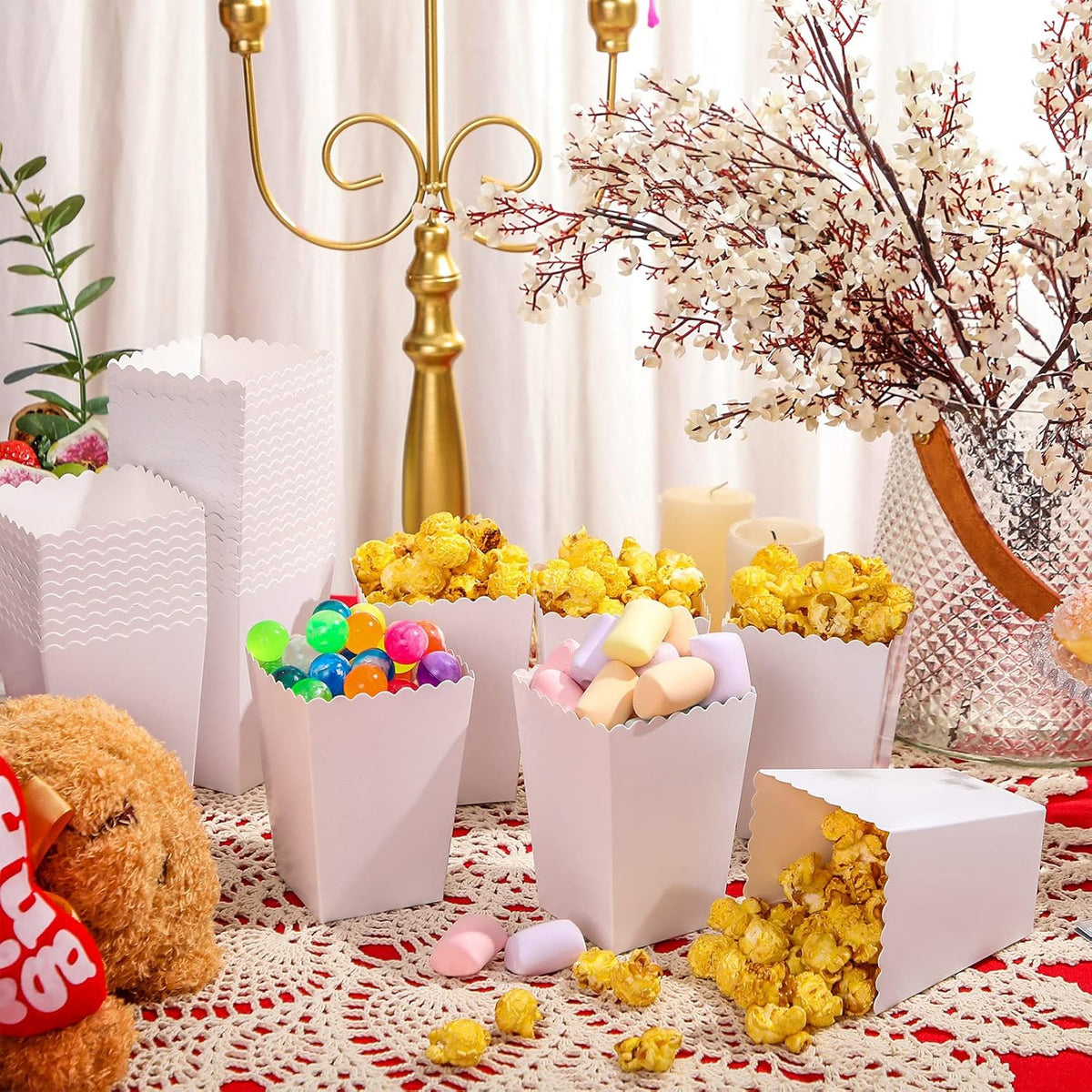 200 Pcs Popcorn Boxes Mini Paper Popcorn Box Cardboard Popcorn Container for Party Disposable Snack