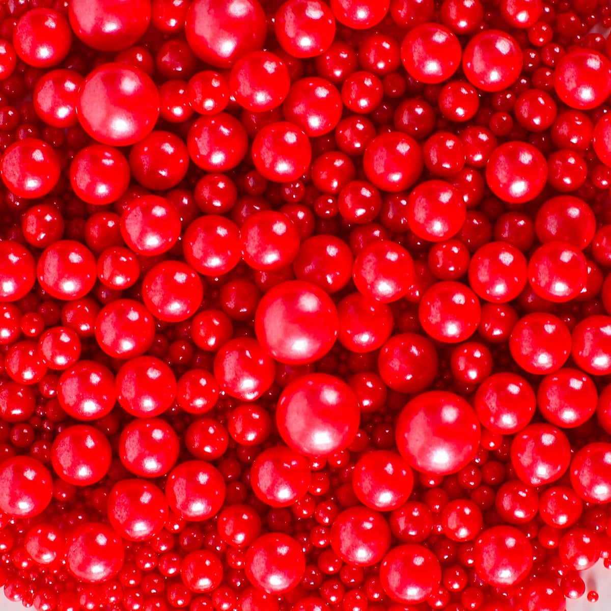 Kasvan Red Pearl Sugar Sprinkles - Edible Candy Pearls 130g/4.58 Oz, Mix Size, Baking Cake