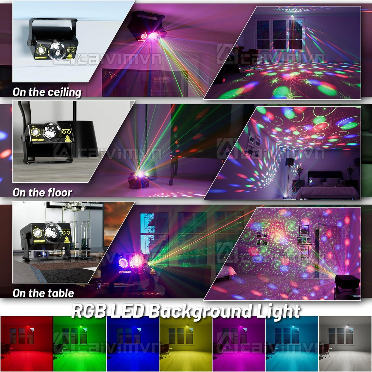 Party Lights Disco Ball Light Dj Disco Lights LED Stage Strobe Lights Projector Sound Activated