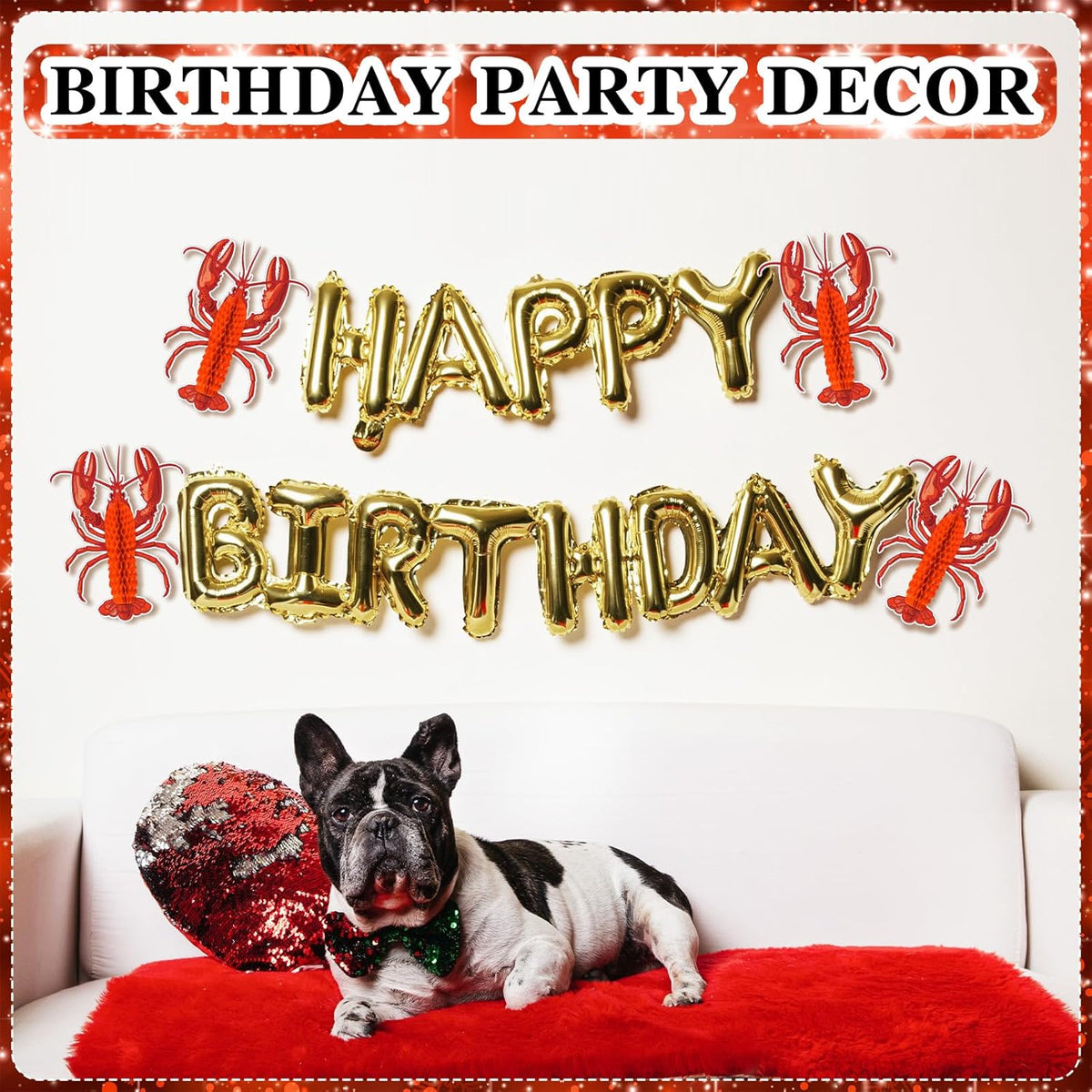 Jetec 6 Pcs Tissue Crab Lobster Honeycomb Centerpiece Hanging Crab Lobster Party Decorations Table