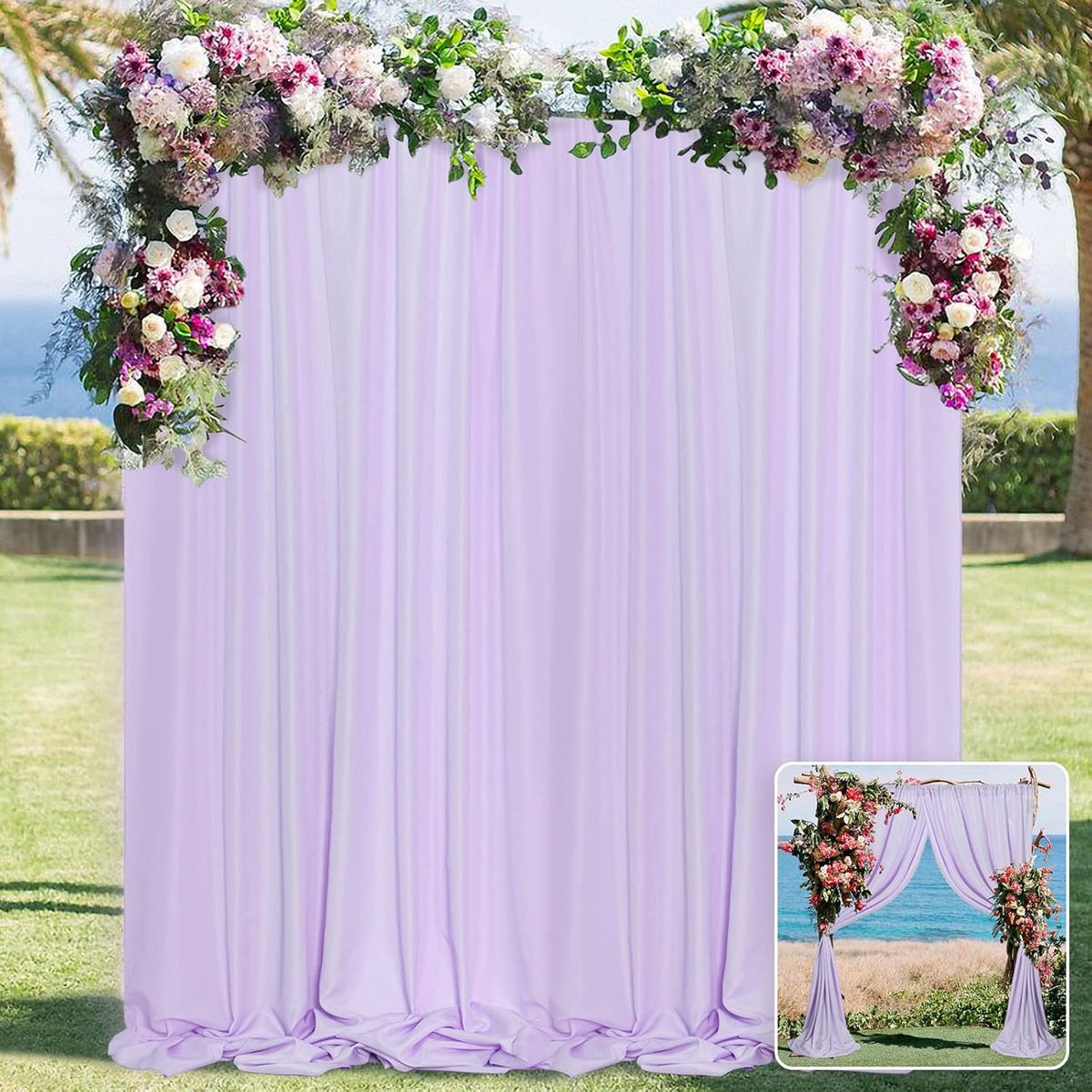 MYSKY HOME 10ft x 10ft Purple Background Curtains - Drapes for Parties, Weddings, Stage & Baby