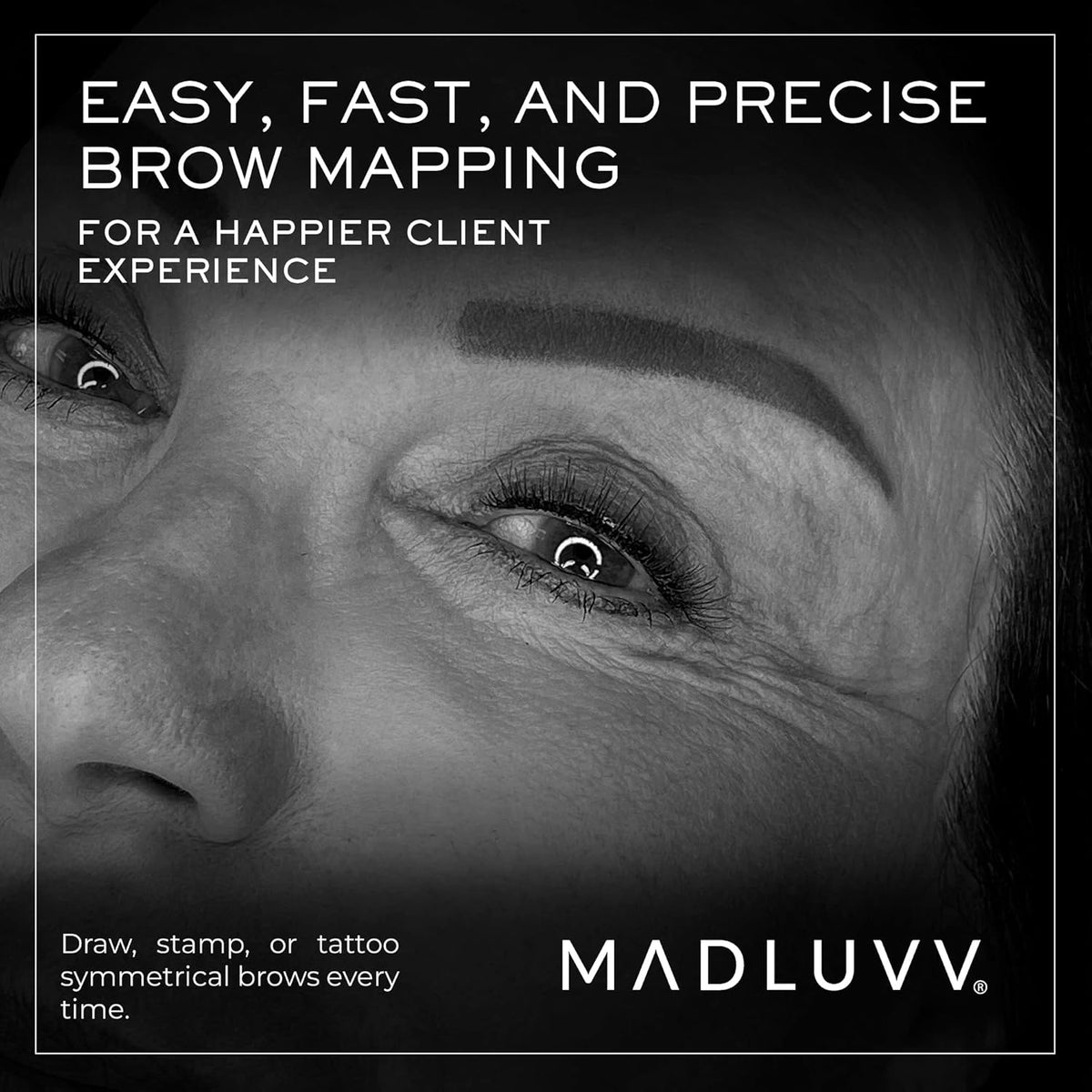 MADLUVV Eyebrow Shaper Stencils – 6 Reusable Stencils for Microblading, Brow Mapping & Shaping