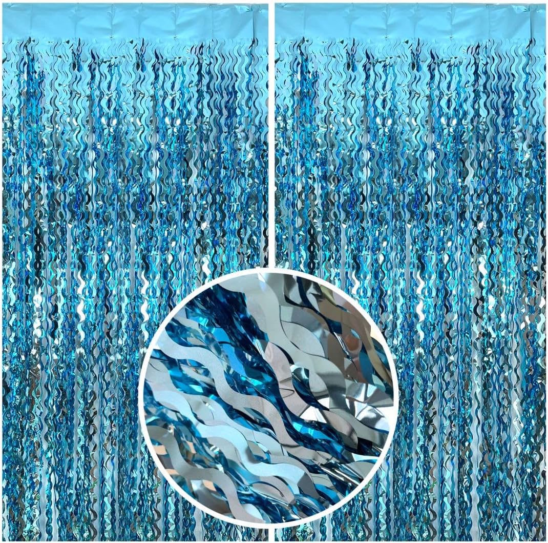 Blue Streamers Party Decorations, Blue Fringe Backdrop, Blue Birthday Decoration, Frozen Birthday