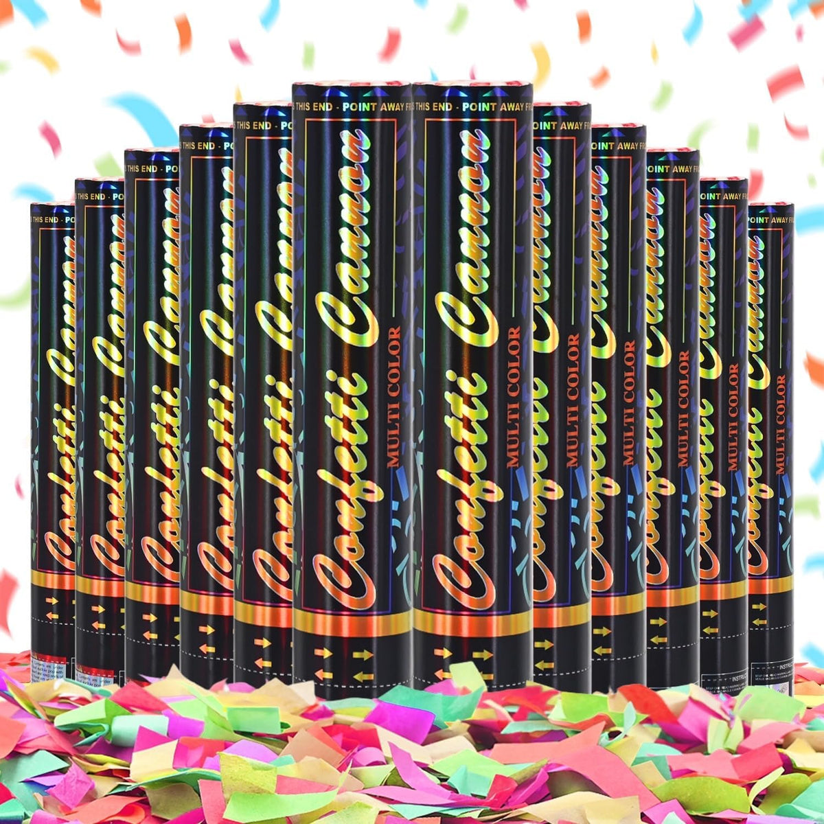 Confetti Cannon Multicolor 12 Pack Biodegradable Confetti Popper Party Confetti Shooters12 Inch