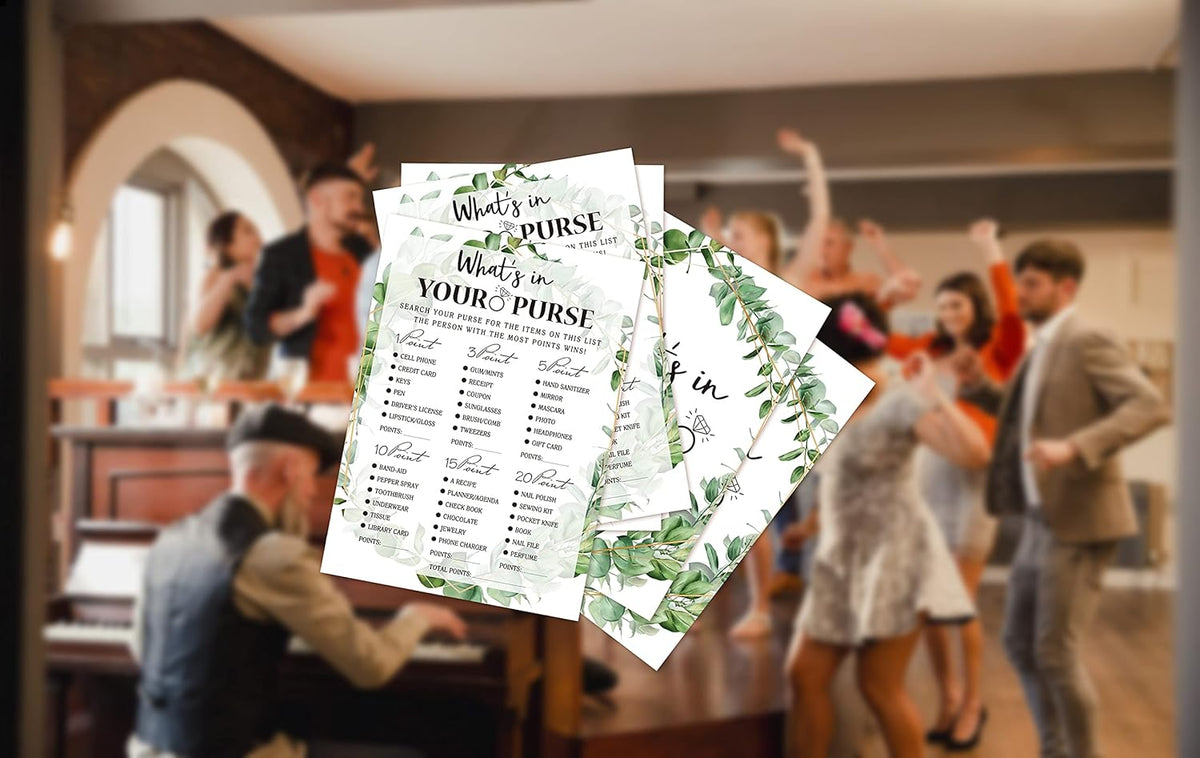 Bridal Shower Game Cards, Tropical Jungle Theme Engagement Party Cards for Wedding, Set of 30