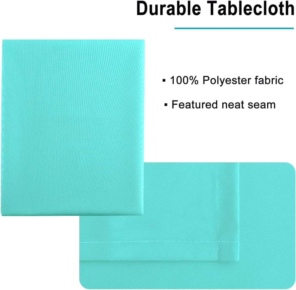 Hiasan Light Blue Tablecloth for Rectangle Tables - Waterproof and Spillproof Washable Fabric Table