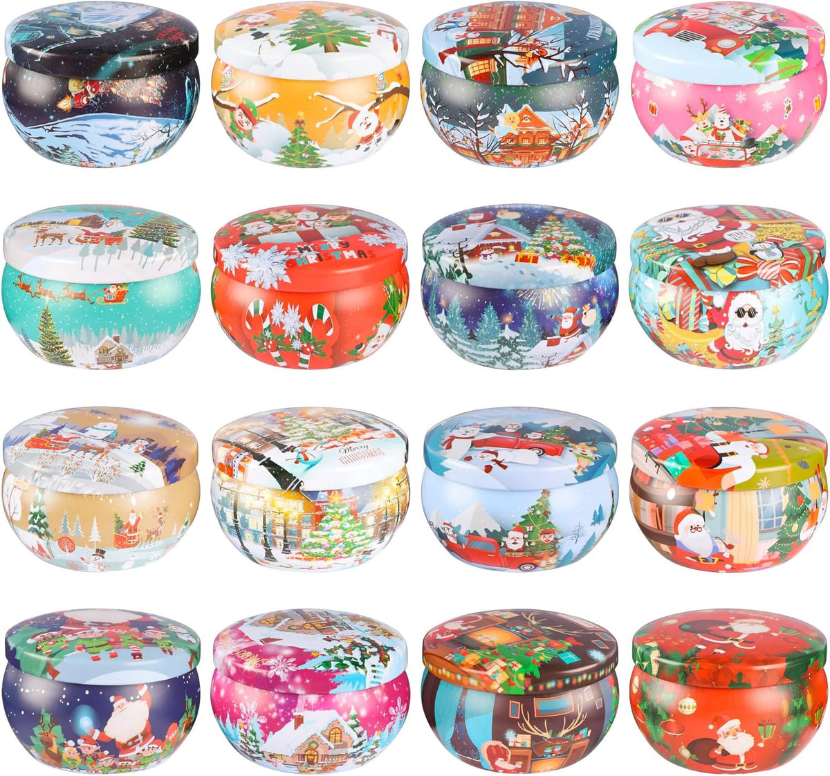 16Pack Christmas Candles Gift Set, Long Lasting Burning Natural Soy Wax 2.5oz Scented Candles with