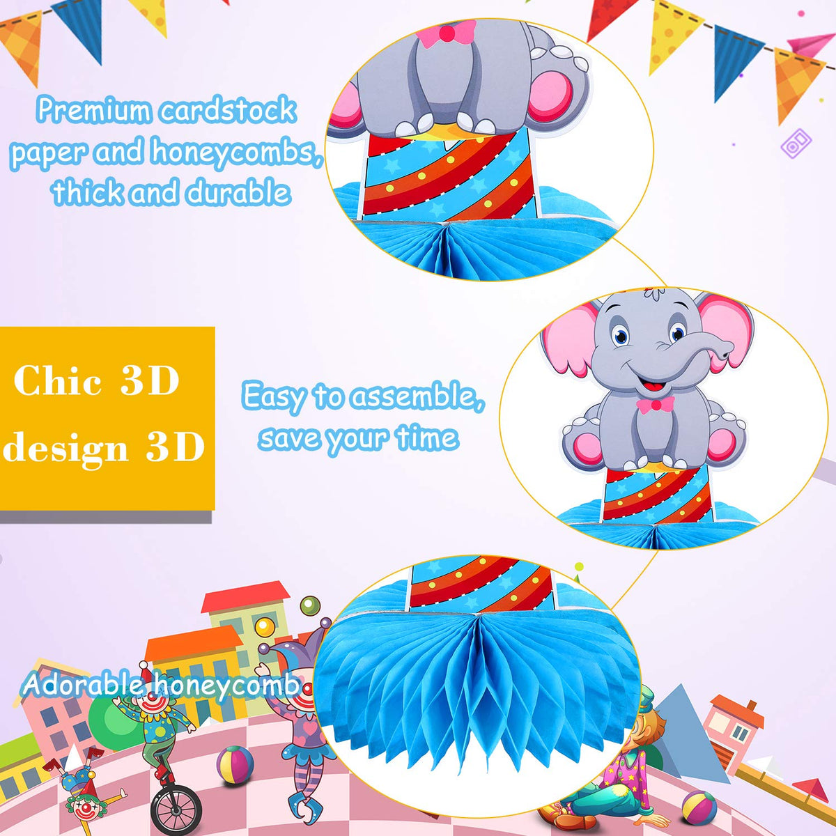 10 Pieces Carnival Party Decorations Circus Theme Party Decorations Carnival Centerpieces for