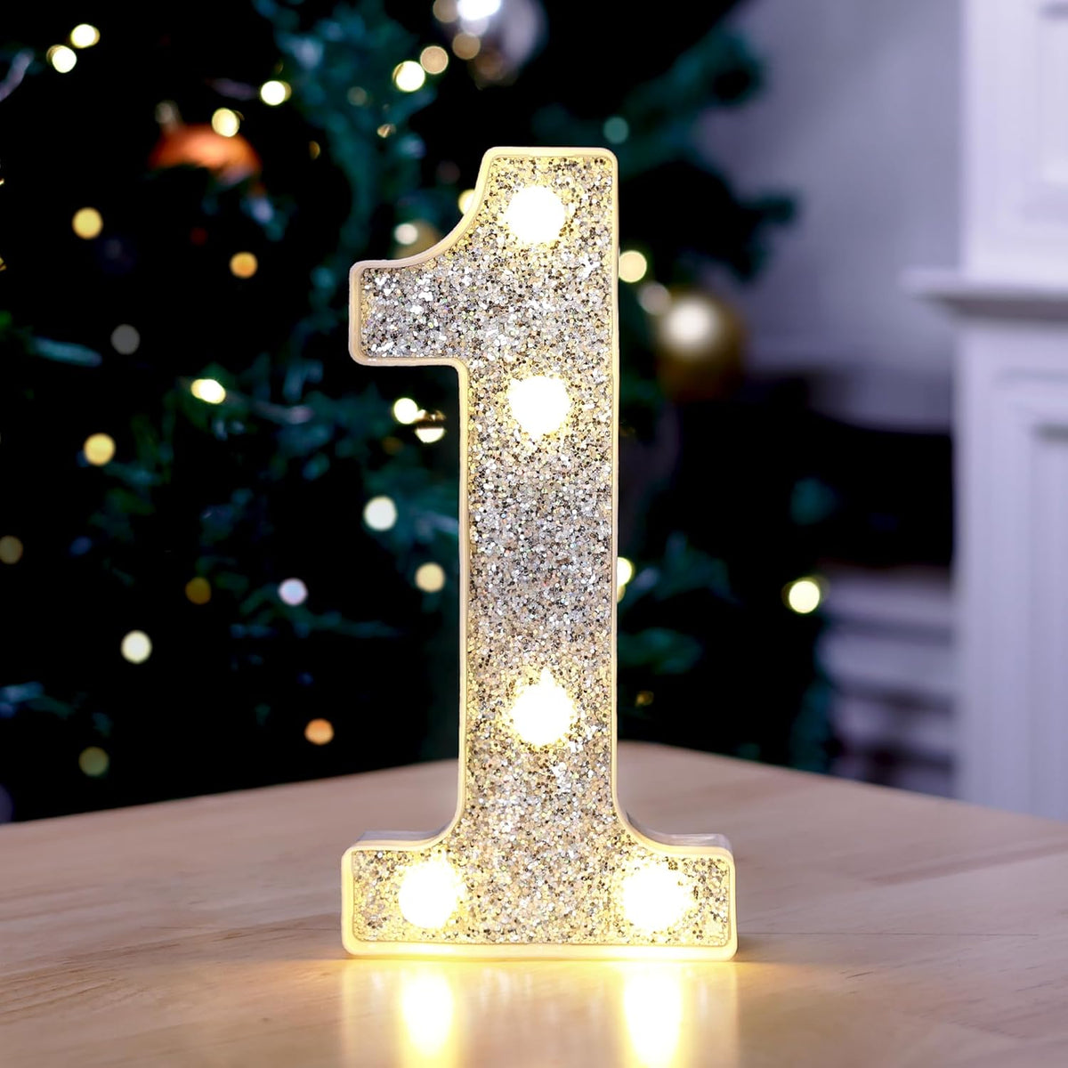 Marquee Light Up Letters, Glitter Silver LED Letter Lights Battery Powered Alphabet Letter Sign for