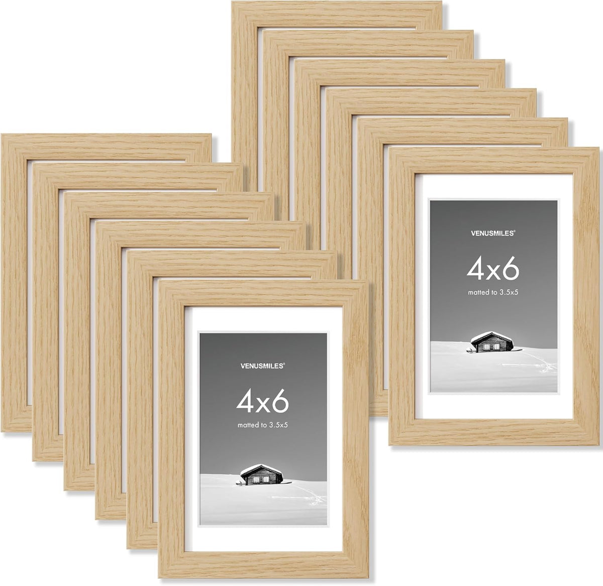 4x6 inch Picture Frame, 4x6 Photo Frames with 3.5x5 Removable Mat - High Definition Plexiglass