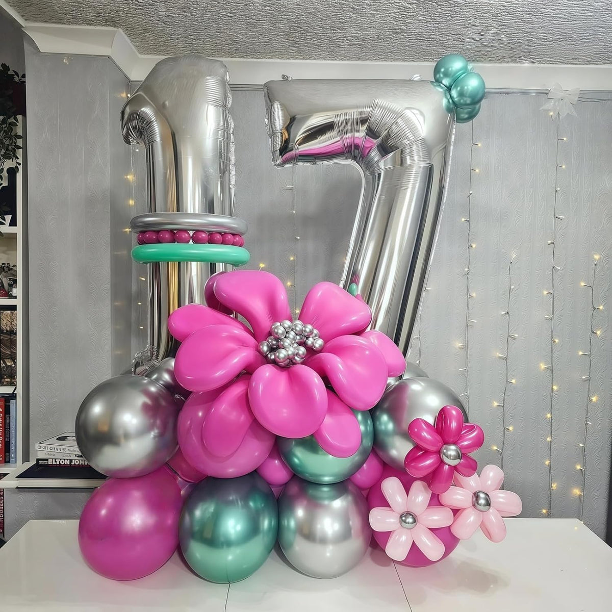 26 Balloons Number, Giant Silver Number 2 & 6 Helium Foil Balloon for Women 26th Birthday Decor, 40