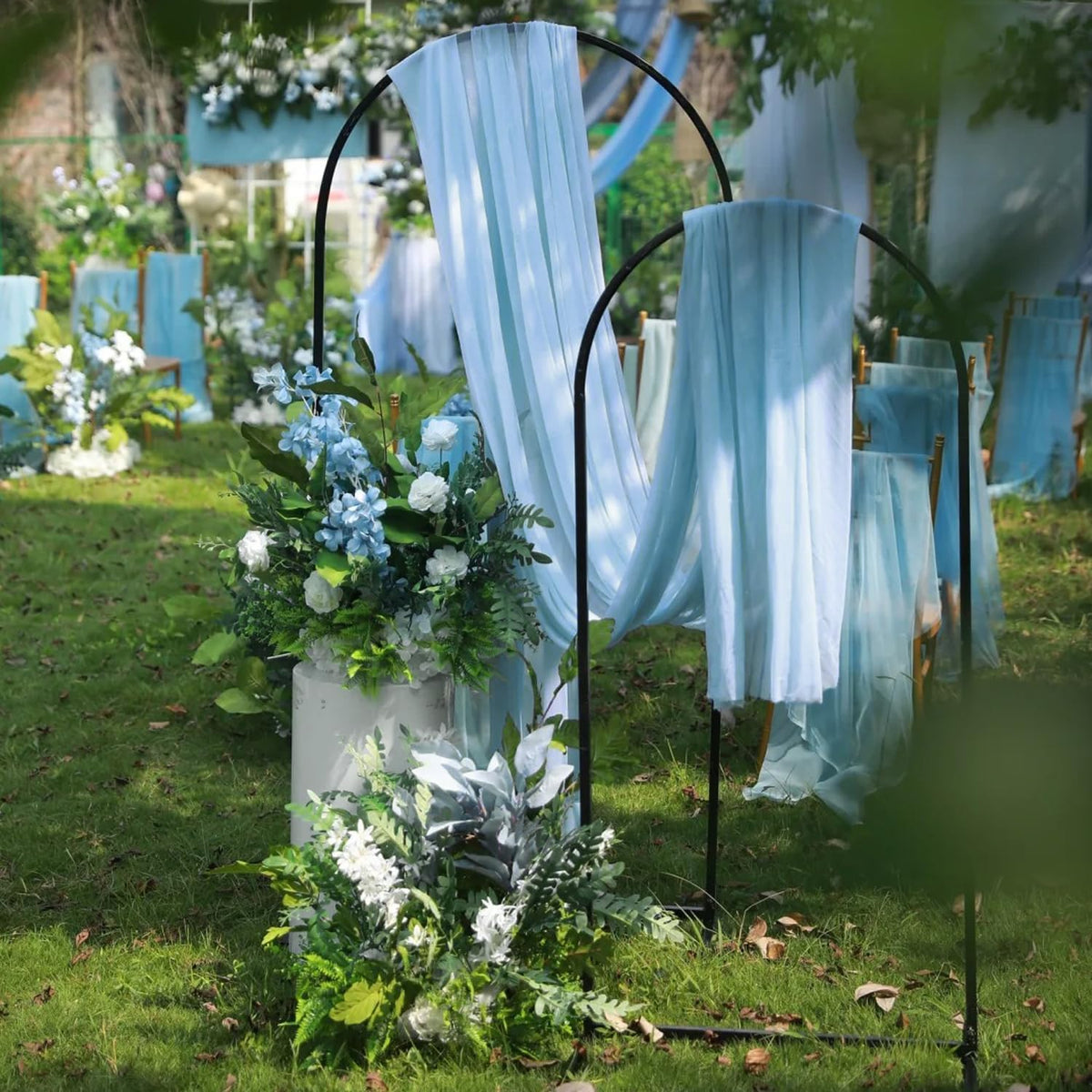 Wokceer Wedding Arch Draping 2 Panels 28.7" x 20FT Baby Blue Sheer Fabric Backdrop for Ceremony