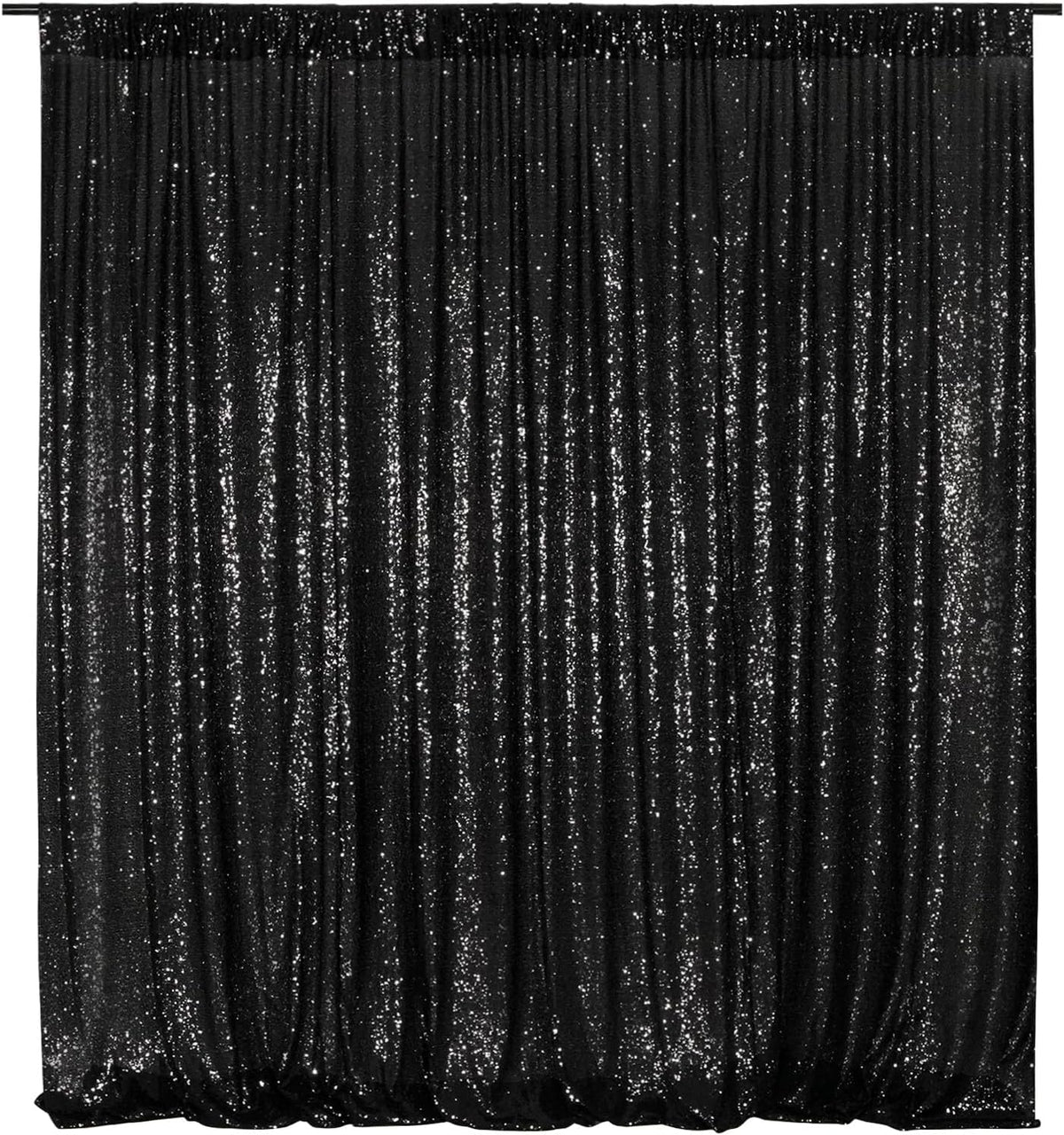Poise3EHome Black Sequin Backdrop,8FT x 10FT Sequin Photography Backdrop Curtain for Party