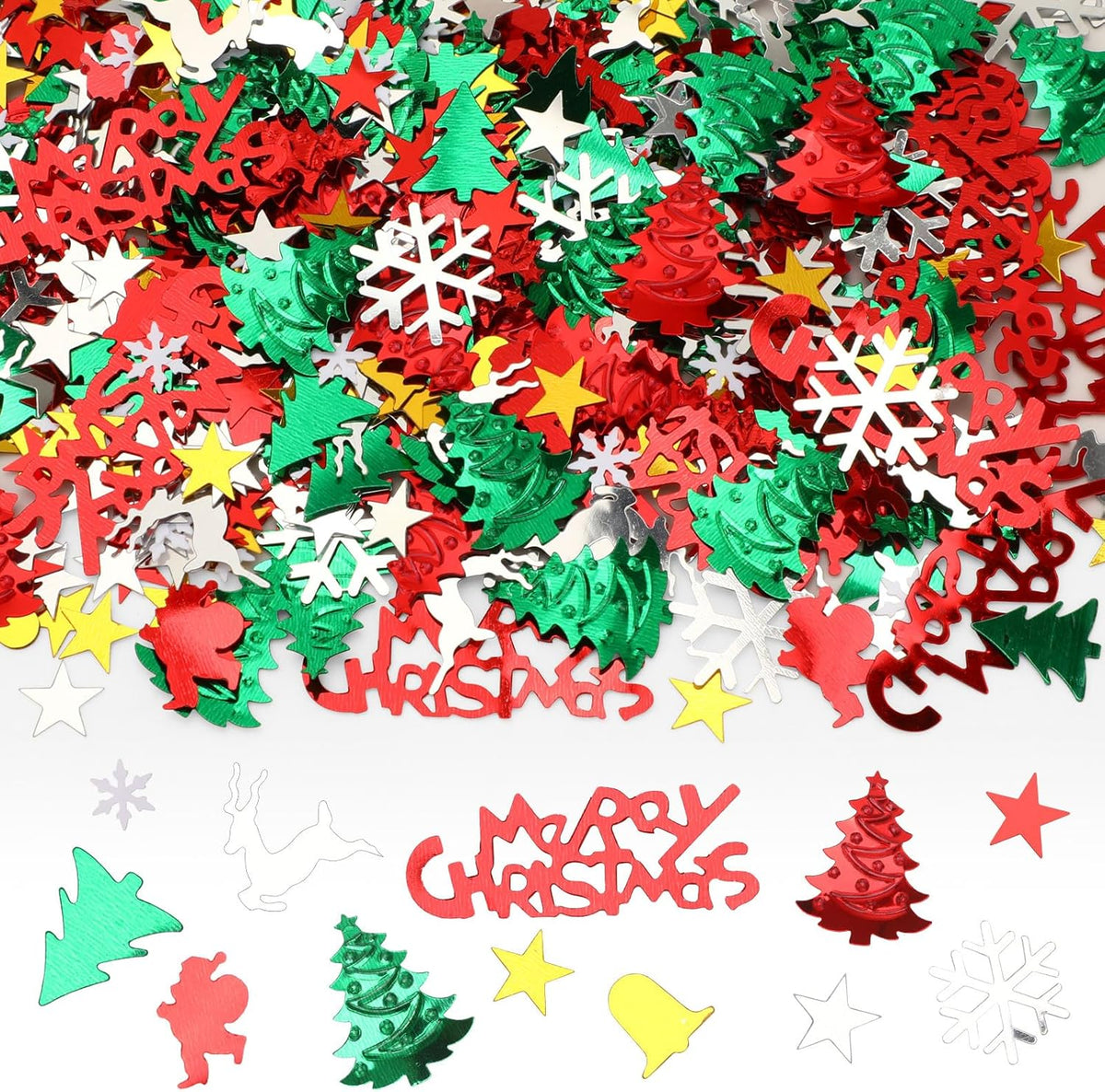 MARFOREVER Christmas Glitter Confetti, ChristmasTable Confetti Decorations Red Green White
